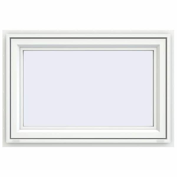 JELD-WEN 35.5 in. x 23.5 in. V-4500 Series White Vinyl Awning Window with Fiberglass Mesh Screen