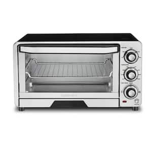 Custom Classic 1800 W 6-Slice Stainless Steel Toaster Oven with Recipe Book