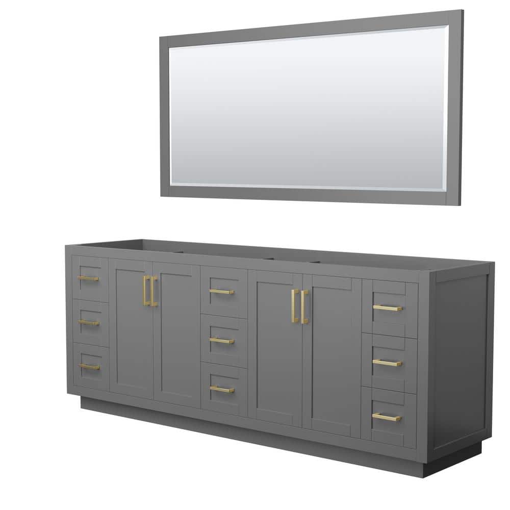 Miranda 83.25 in. W x 21.75 in. D x 33 in. H Double Sink Bath Vanity Cabinet without Top in Dark Gray with 70 in. Mirror price history on PriceWatchPro