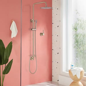 2-Spray Shower System with Hand Shower in Brushed Gold