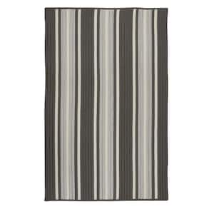 Mesa Stripe Stone Grey 2 ft. x 3 ft. Striped Indoor/Outdoor Area Rug
