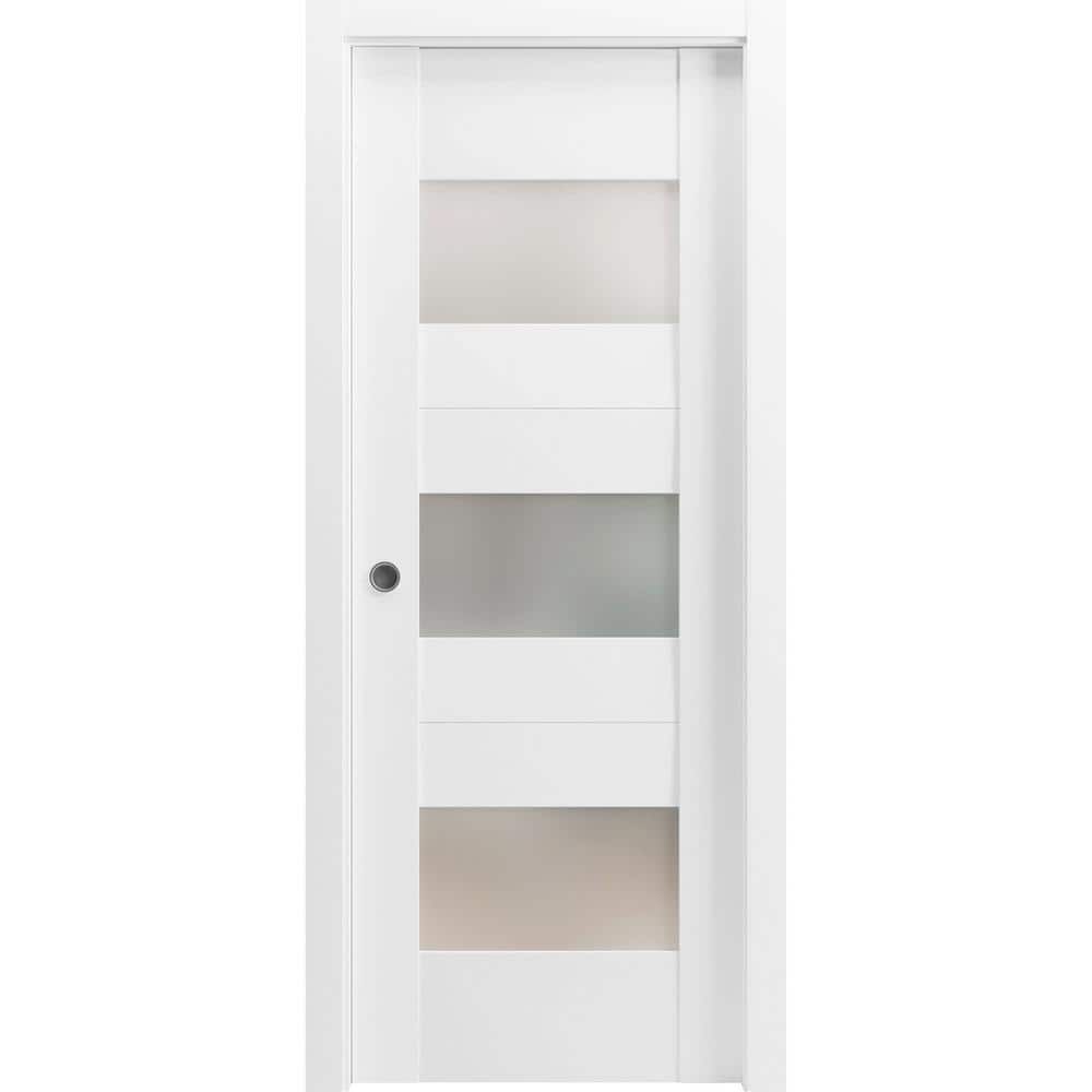 24 in. x 84 in. 1 Panel White Finished Solid MDF Sliding Door with Hardware price history on PriceWatchPro
