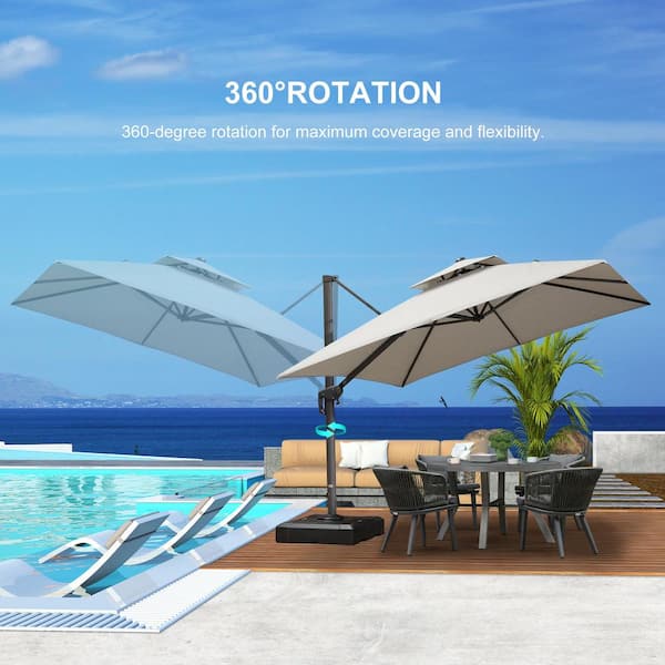 homecrest patio umbrella Slate Aluminum 48'' Round Dining Table with Hole releasing trapped heat for Size:Dia 80 x H 72 cm ui-over-50-percent-off-retail Mondawe 1100 lbs. Heavy