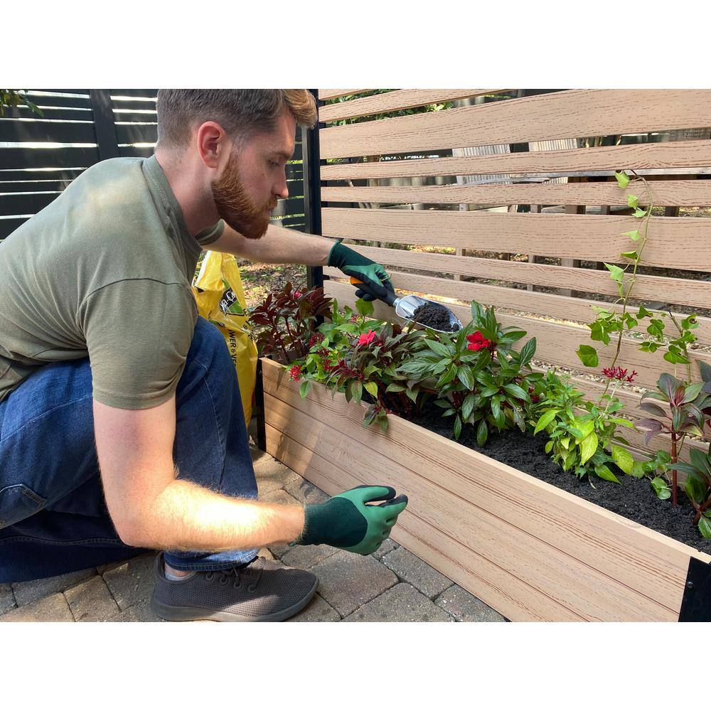Cedar Freestanding Vinyl Privacy Screen with Planter Box