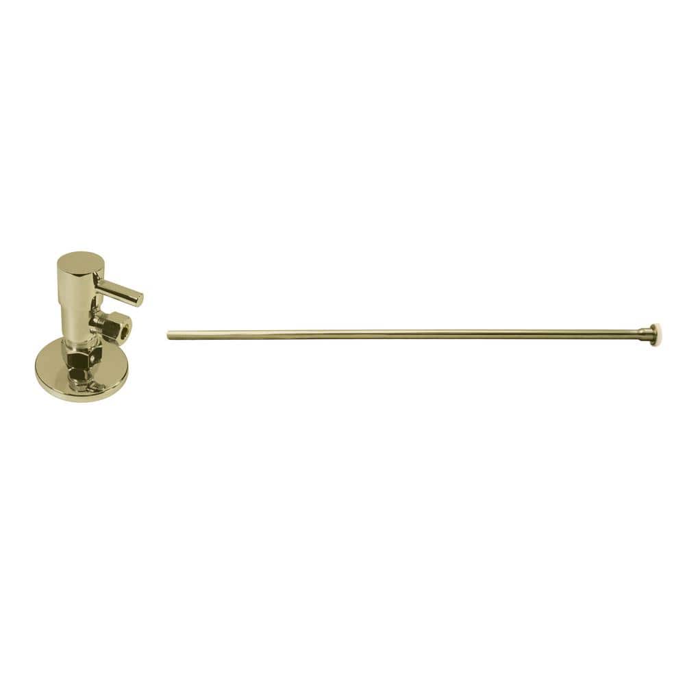 5/8 in. x 3/8 in. OD x 20 in. Flat Head Toilet Supply Line Kit with Round Handle 1/4-Turn Angle Stop, Polished Brass price history on PriceWatchPro