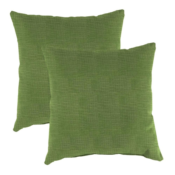 Jordan Manufacturing 18 in. L x 18 in. W x 4 in. T Square Outdoor Throw Pillow in Olive (2-Pack)