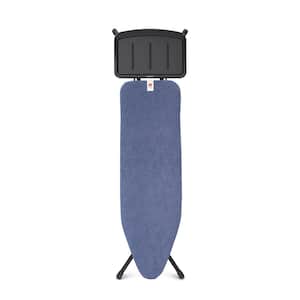 Ironing Board B 49 x 15 In with Solid Steam Unit Holder, Denim Blue Cover and Black Frame