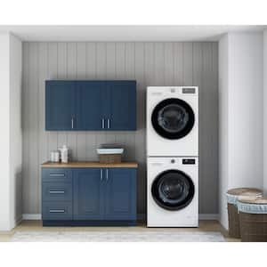 Greenwich Valencia Blue Plywood Shaker Stock Ready to Assemble Kitchen-Laundry Cabinet Kit 24 in. x 84 in. x 54 in.