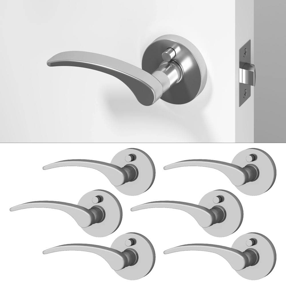 Brook Metal Chrome Privacy Bed/Bath Flat Door Handle with Push Button and Round Rosette 6-Pack price history on PriceWatchPro