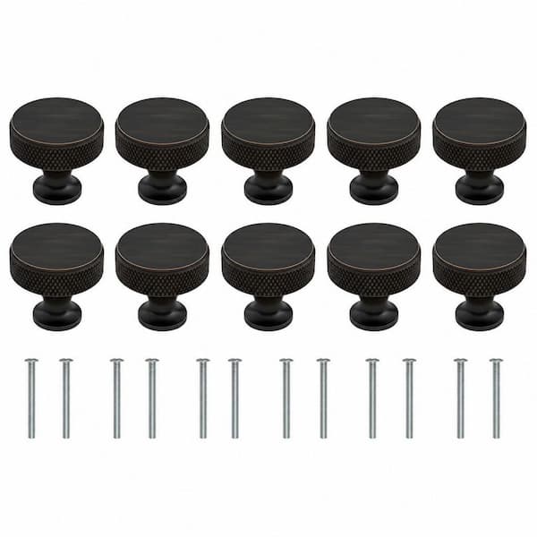 Numhew 10-Pack Oil Rubbed Bronze Cabinet Knobs Knurled Kitchen Cabinet Handles Dresser Knobs Drawer Knobs Hardware for Cupboard S3S4E3H9
