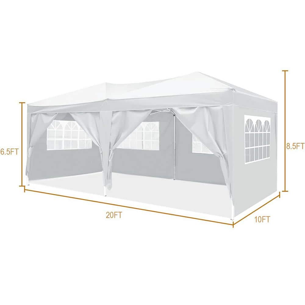 Pro Series 10 ft. x 20 ft. White Pop-Up Canopy