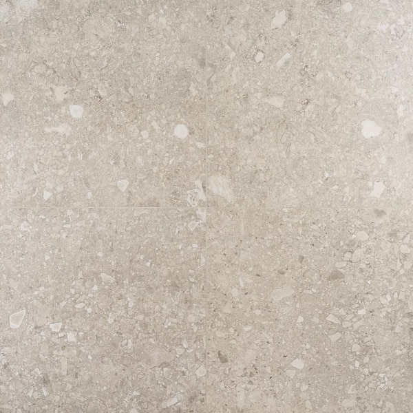 Luxe Terrazzo Gray 23.54 in. x 23.54 in. Matte Terrazzo Look Porcelain Floor and Wall Tile (11.62 sq. ft. / Case)