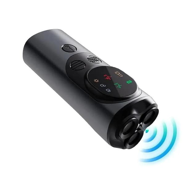 Ahfiwaso Ultrasonic Dog Barking Control Training Device with LED Flashlight and Portable No-Shock Deterrent in Black