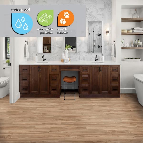 Walnut Ridge 22 MIL x 7.4 in. W x 47.8 in. L Waterproof Click Lock Luxury Vinyl Plank Flooring (19.8 sqft/case)