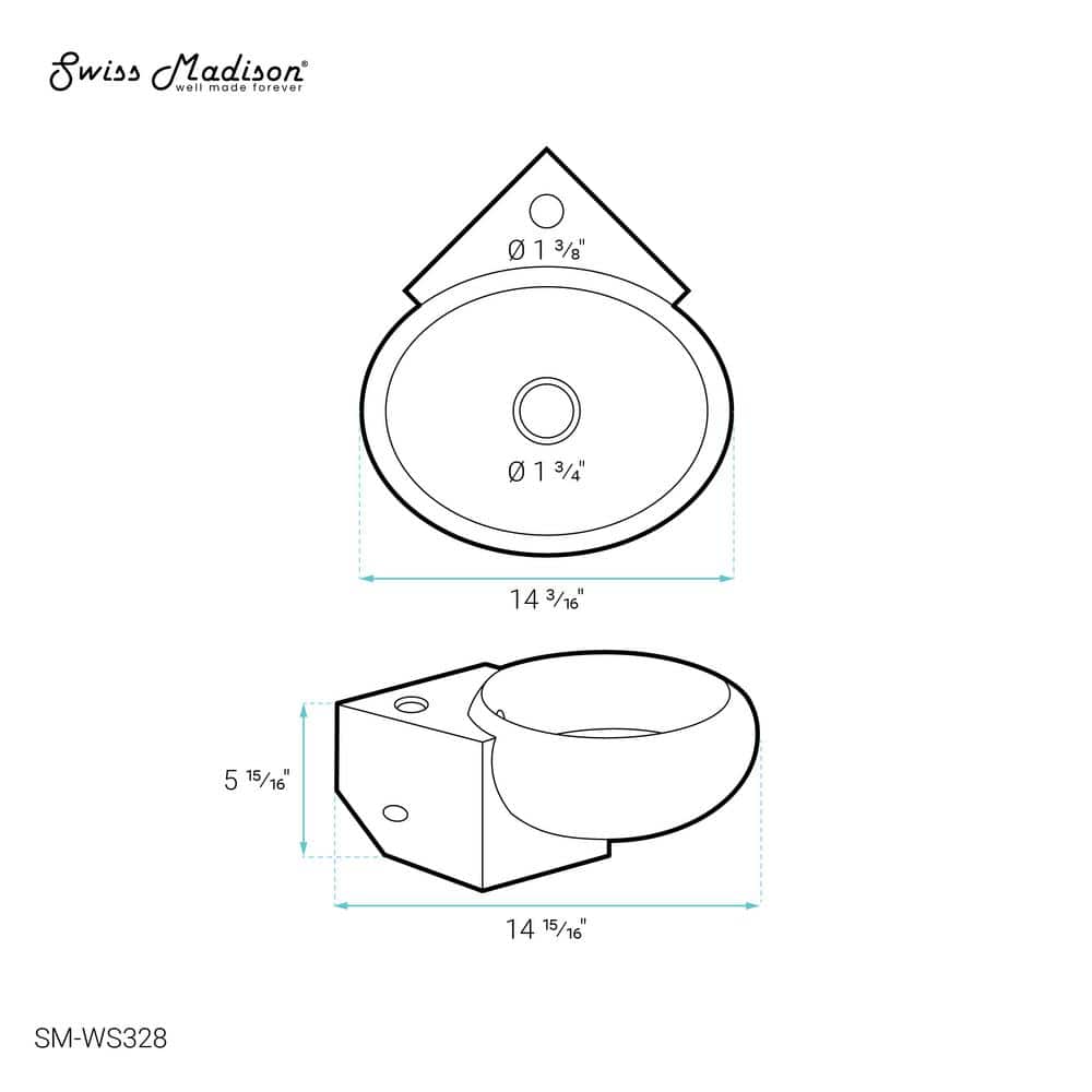 White Ceramic Corner Wall-Mount Vessel Sink