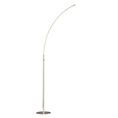 HOMEGLAM Transit 78 in. H Linear Dimmable LED Floor Lamp, - Brushed Nickel  HG2711-BN - The Home Depot