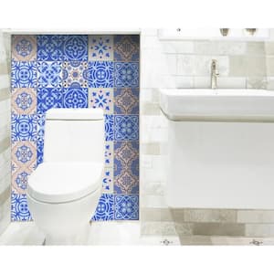 Amelia Blue 6 in. x 6 in. Vinyl Peel and Stick Tile (6 sq. ft./Pack)
