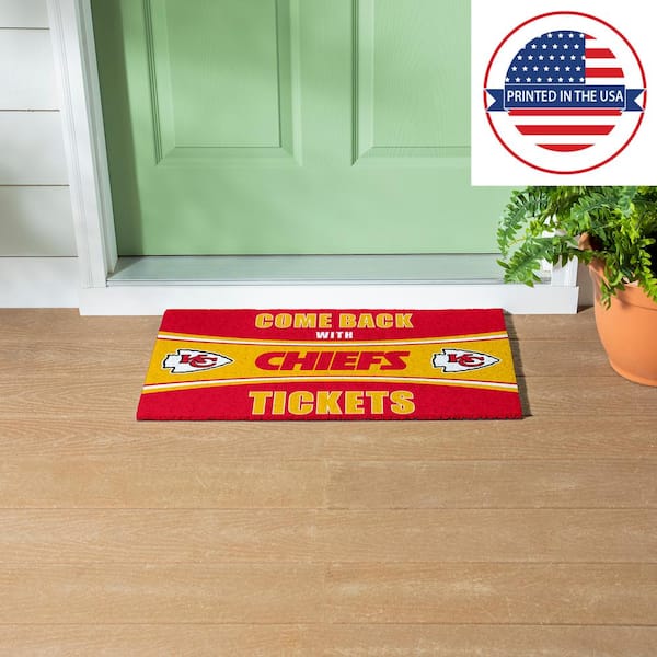 Kansas City Chiefs 28 in. x 16 in. PVC "Come Back With Tickets" Trapper Door Mat