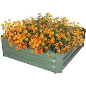 Square Green Galvanized Anti-Rust Coating Raised Garden Bed for Outdoor