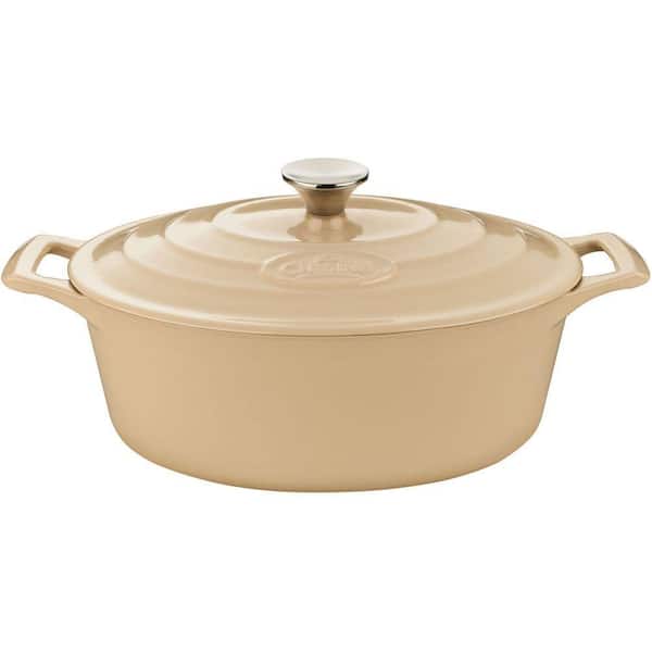 La Cuisine Pro 6.75 Qt. Cast Iron Oval Casserole with Cream Enamel