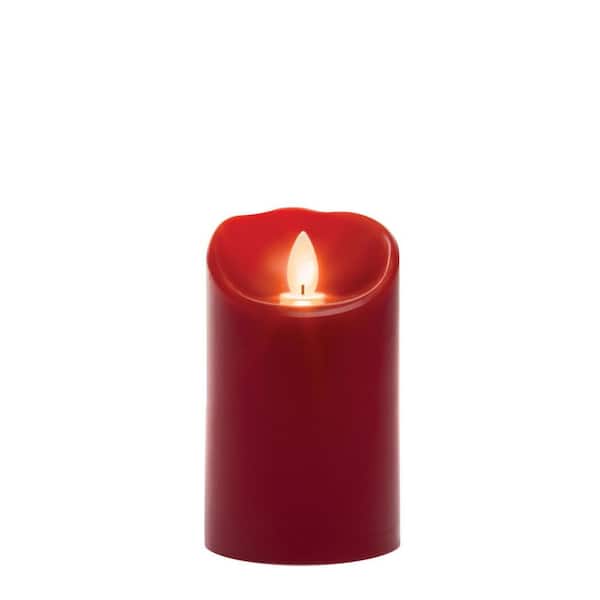 SULLIVANS 5 in. Red Smooth LED Pillar Candle