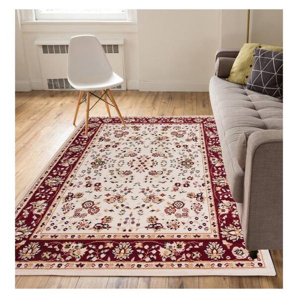 Well Woven Miami Bijar Classic Traditional Oriental Ivory 8 ft. x 10 ft. Area Rug