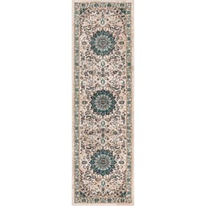 Luxbury Mahal Traditional Vintage Persian Oriental Beige 2 ft. 7 in. x 9 ft. 10 in. Runner Rug
