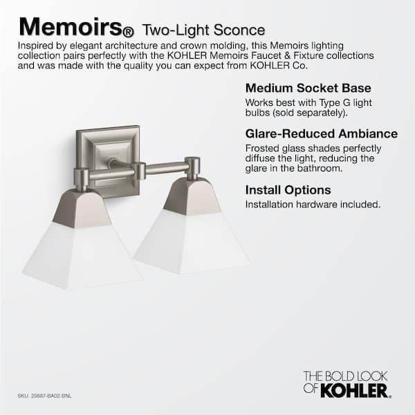KOHLER Memoirs 4-Light Moderne Brushed Gold Sconce