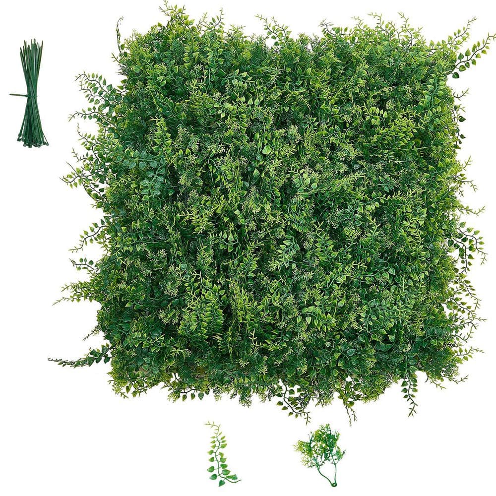 Artificial Plant Wall, 20 in. W x 3.15 in. H Green Plastic Privacy Artificial Boxwood Panels, for Wedding, 12-Pieces price history on PriceWatchPro