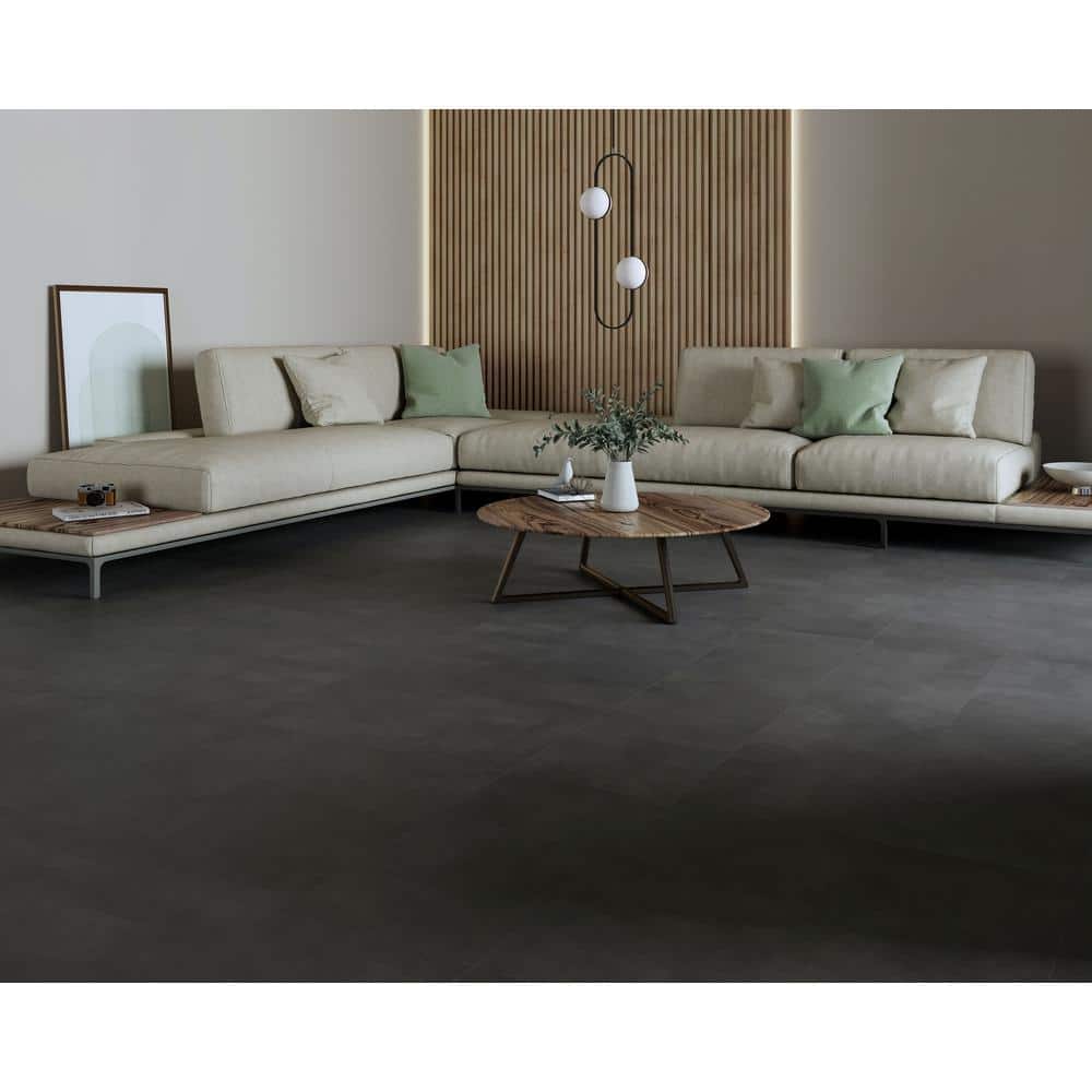 Matte Steel 12x24 Porcelain Tile with Pressed Edges