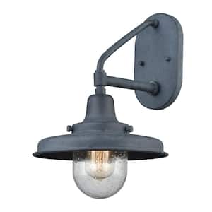 Sloan Aged Zinc Outdoor Hardwired Wall Sconce with No Bulbs Included