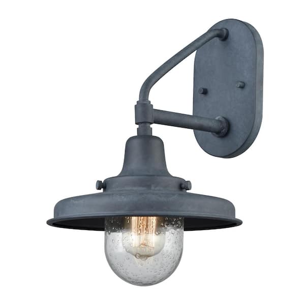 Titan Lighting Sloan Aged Zinc Outdoor Hardwired Wall Sconce with No Bulbs Included