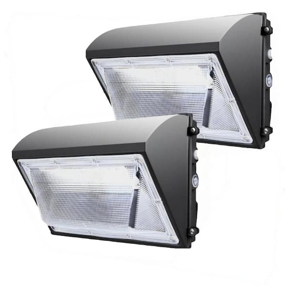 Bieuoram 1000-Watt-Equivalent 120-277 Volt Integrated LED Bronze Dusk to Dawn Wall Pack Light, 5000K 18000LM, IP65 (2-Pack)