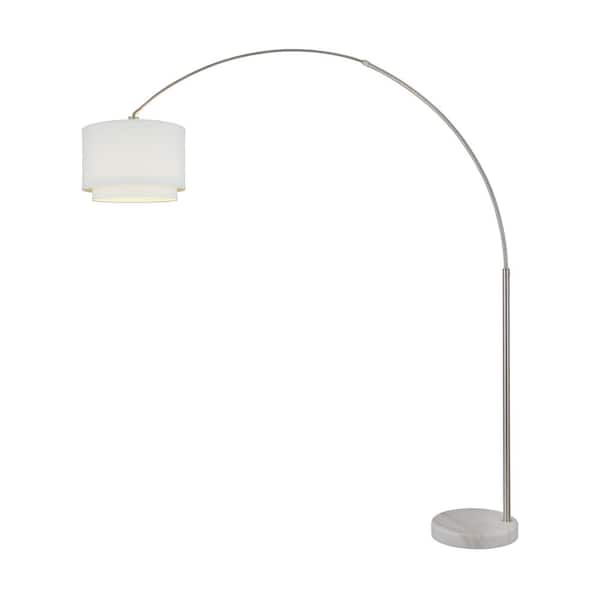 UrbanFlip 81 in. Chrome Finished Arched/Arc Floor Lamp with Real Marble Base