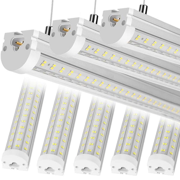 8 ft. 125-Watt Integrated LED White Shop Light, 6500K Clear White, 20000LM Super Bright, Flush Mount/Hanging, 8-Pack