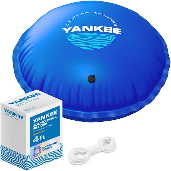 YANKEE POOL PILLOW Yankee 4x4 Ft Round Pool Pillow-Heavy-Duty 0. 4mm PVC Winter Pool Protection, Prevents Ice Expansion & Pool Wall Stress