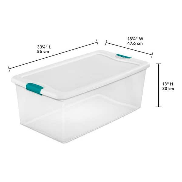 Sterilite 64-Quart Latching Storage Container Box, Grey Pumice (18