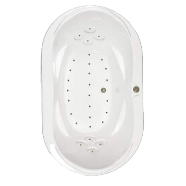 Comfortflo Premier 73 in. x 43 in. Acrylic Oval Drop-in Air Bathtub with Center Drain in Bone