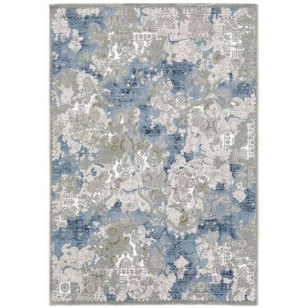 AVERLEY HOME Emory Beige Doormat 3 ft. x 5 ft. Distressed Abstract Polypropylene Polyester Blend Indoor Area Rug