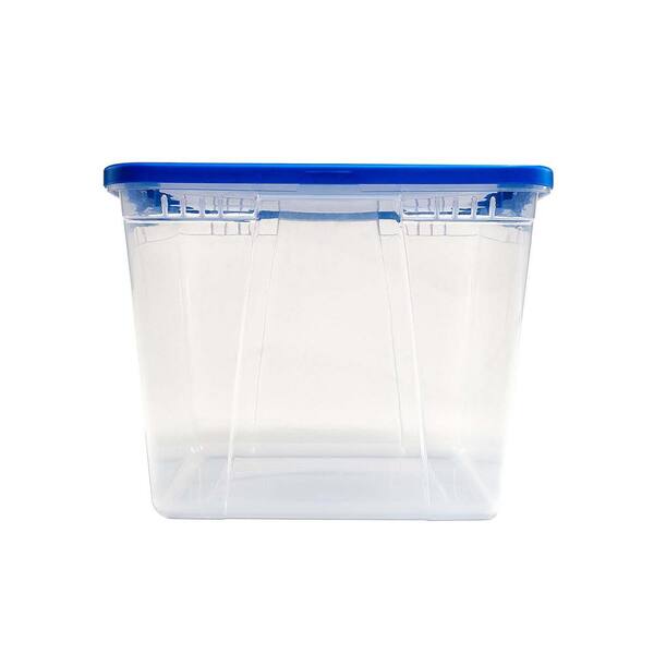 HB 56 oz. Square Glass Canister with Brushed Stainless Steel Lid Clear