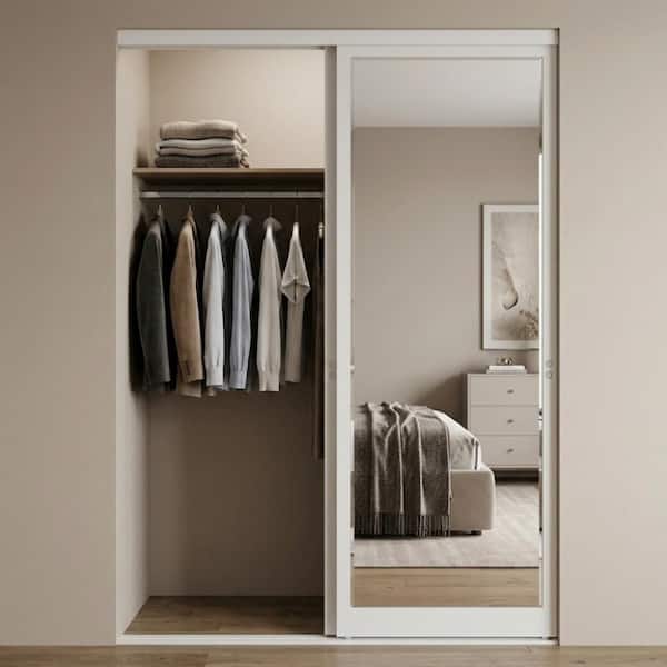 Impact Plus 48 in. x 80 in. Mir-Mel Mirror Solid Core Primed MDF