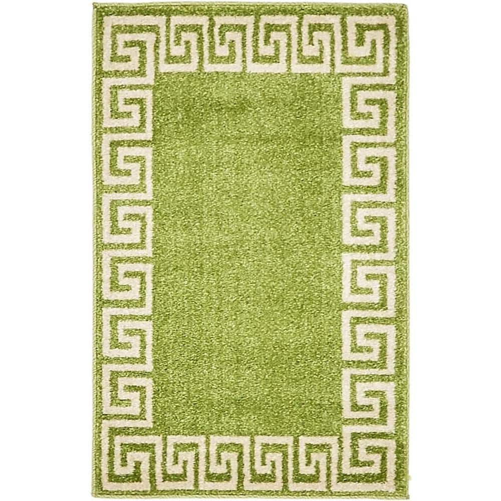 Unique Loom Athens Modern Light Green 2' 0 x 3' 0 Area Rug 3137319