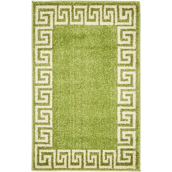 Unique Loom Athens Modern Light Green 2' 0 x 3' 0 Area Rug
