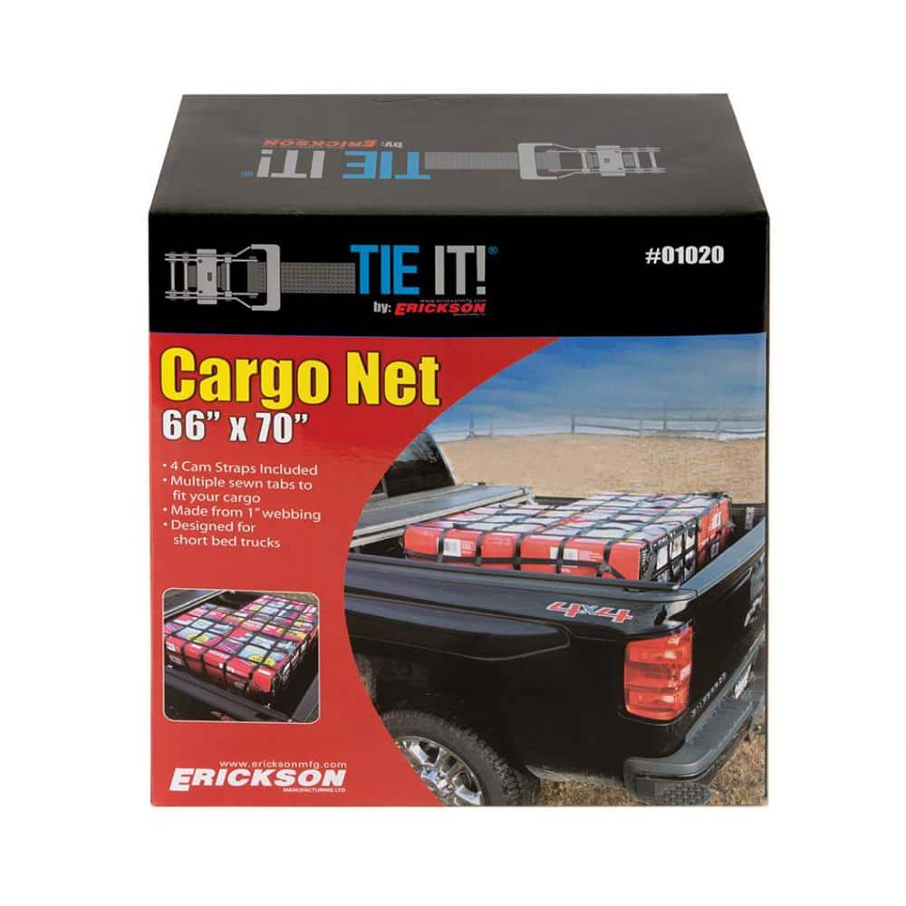 66 in. x 70 in. Pick-Up Cargo Net with Four 6 ft. Cam Straps Rope price history on PriceWatchPro