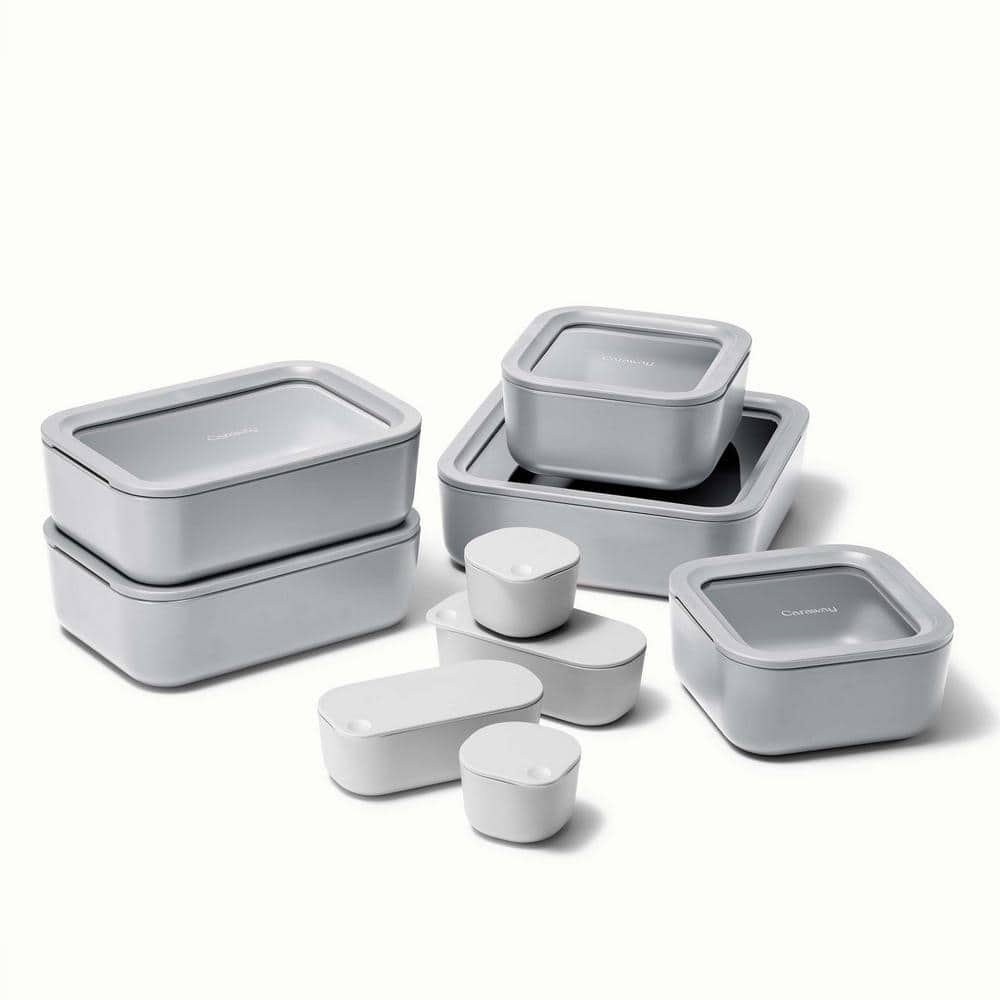 Caraway Food Storage Set in Gray  Food storage set, Food, Glass food  storage containers