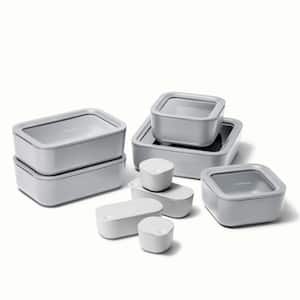 14-Piece Glass Food Storage Set Gray