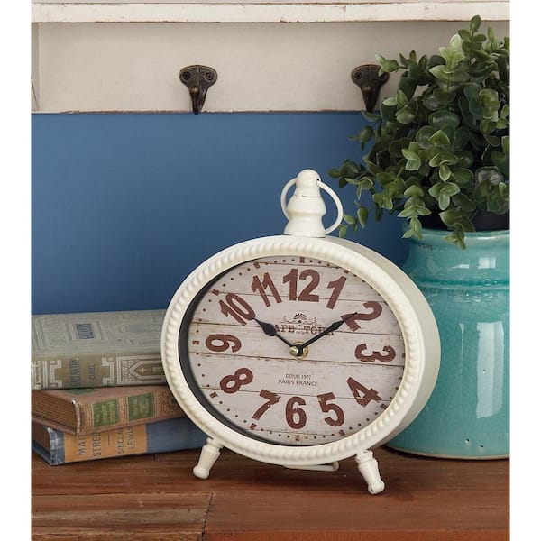 Black Metal Ring Top Analog Clock (Set of 4)
