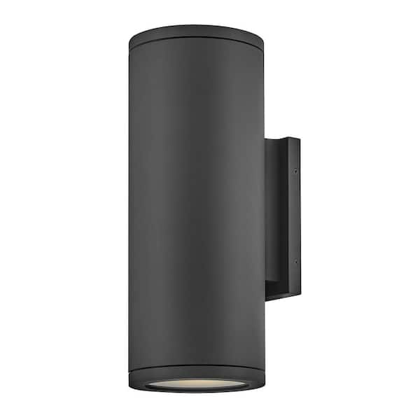 HINKLEY - Silo 2-Light Black Hardwired Outdoor Wall Lantern Sconce