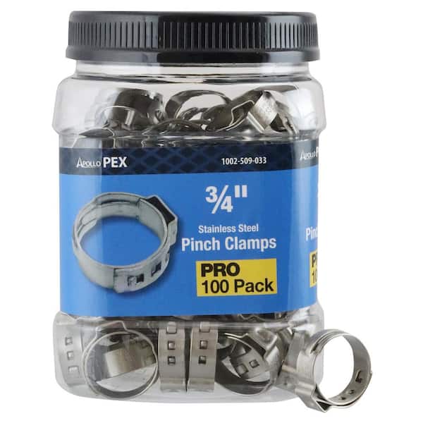 Apollo 3/4 in. Stainless Steel PEX-B Barb Pinch Clamp Jar (100-Pack)