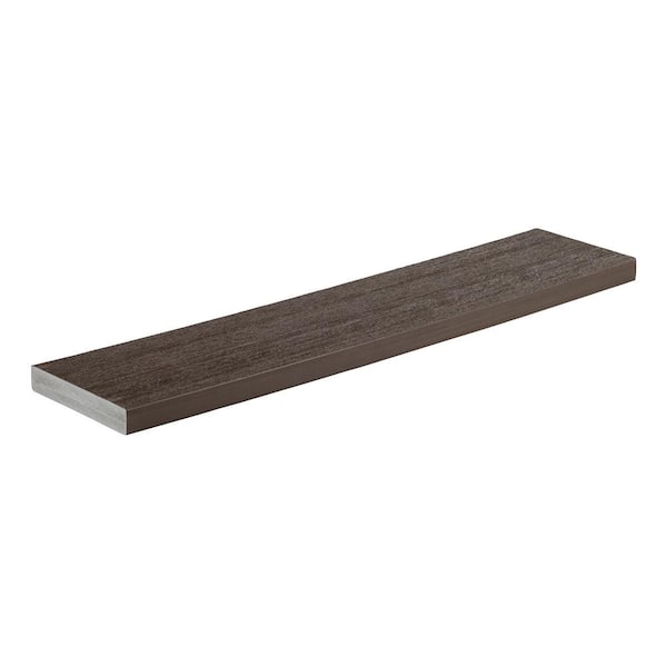 TimberTech Advanced PVC Vintage 5/4 in. x 6 in. x 1 ft. Square Dark Hickory PVC Sample (Actual: 1 in. x 5 1/2 in. x 1 ft)